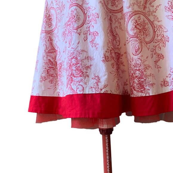 LE CHATEAU - Tube dress pleated skirt with tule lined white / red - medium - Picture 11 of 16